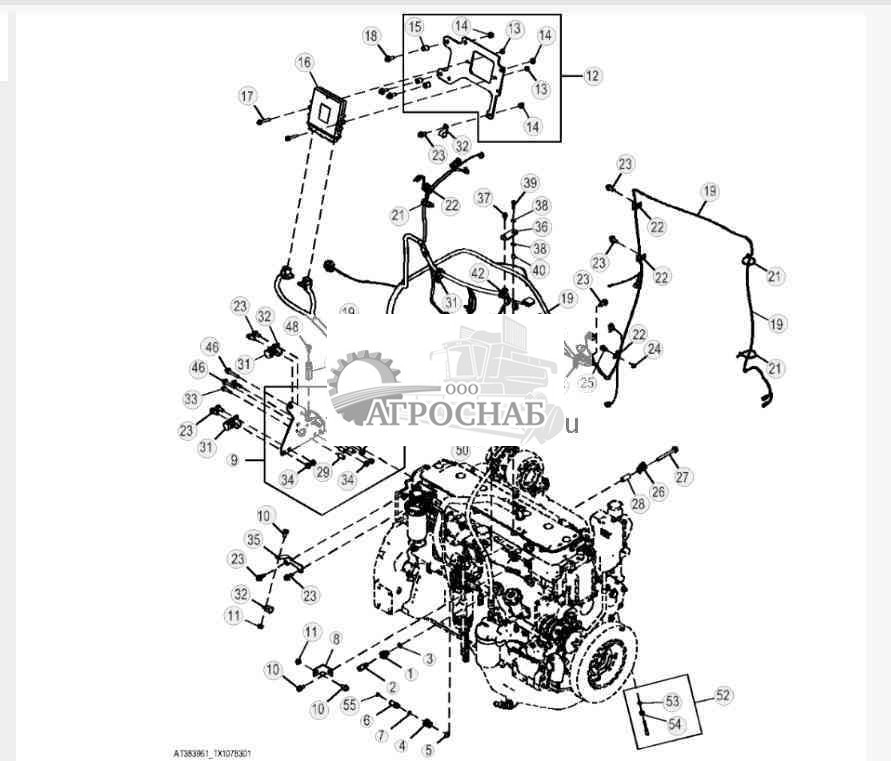 Электросхема двигателя (Tier II 6068HDW77) 